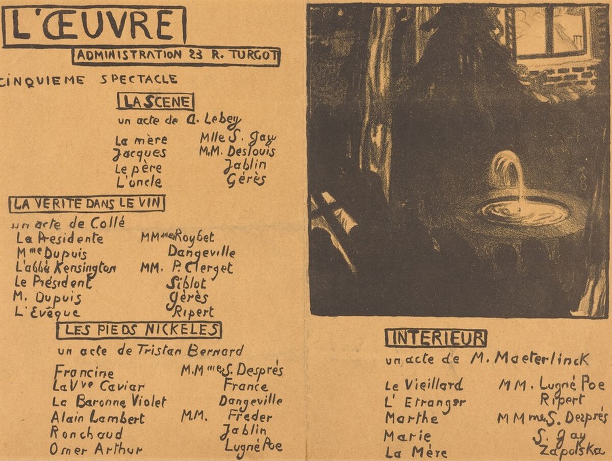 La Scène; La Vérité dans le vin; Les Pieds nickelés; Intérieur by Maurice Denis