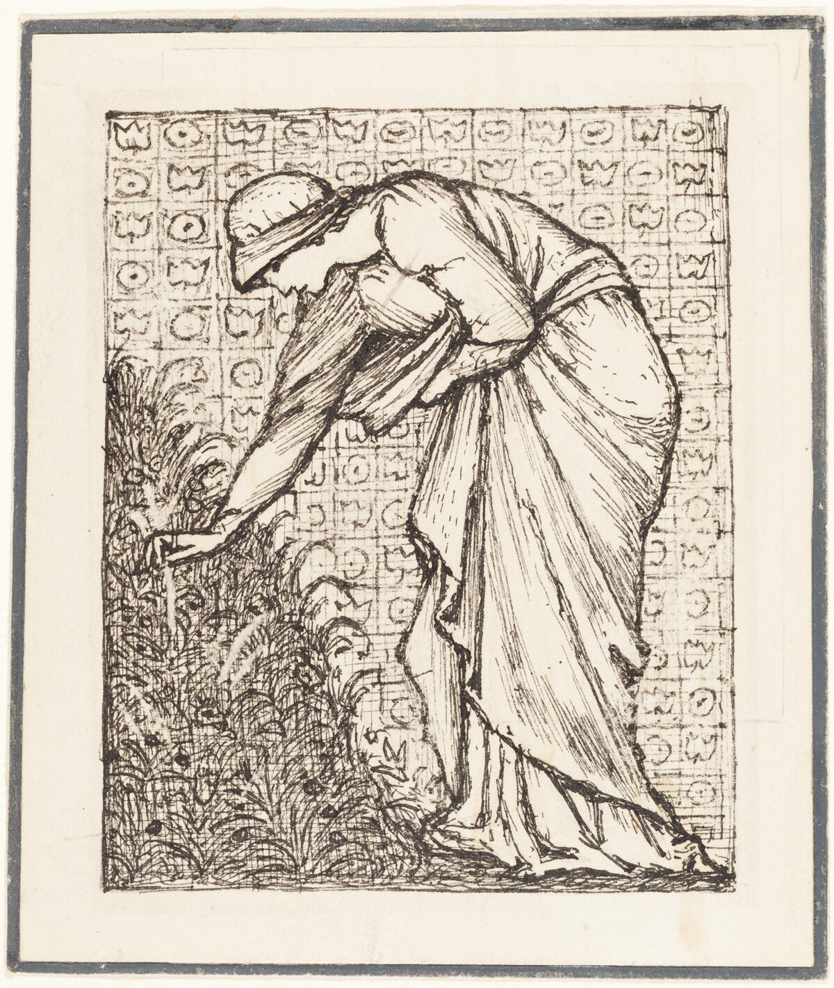 Lady Picking Flowers by Sir Edward Coley Burne-Jones