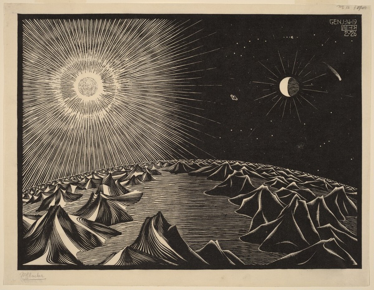 The Fourth Day of the Creation by M.C. Escher
