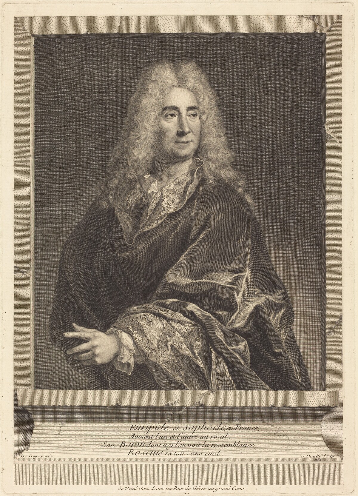 Michel Baron by Jean Daullé after François de Troy
