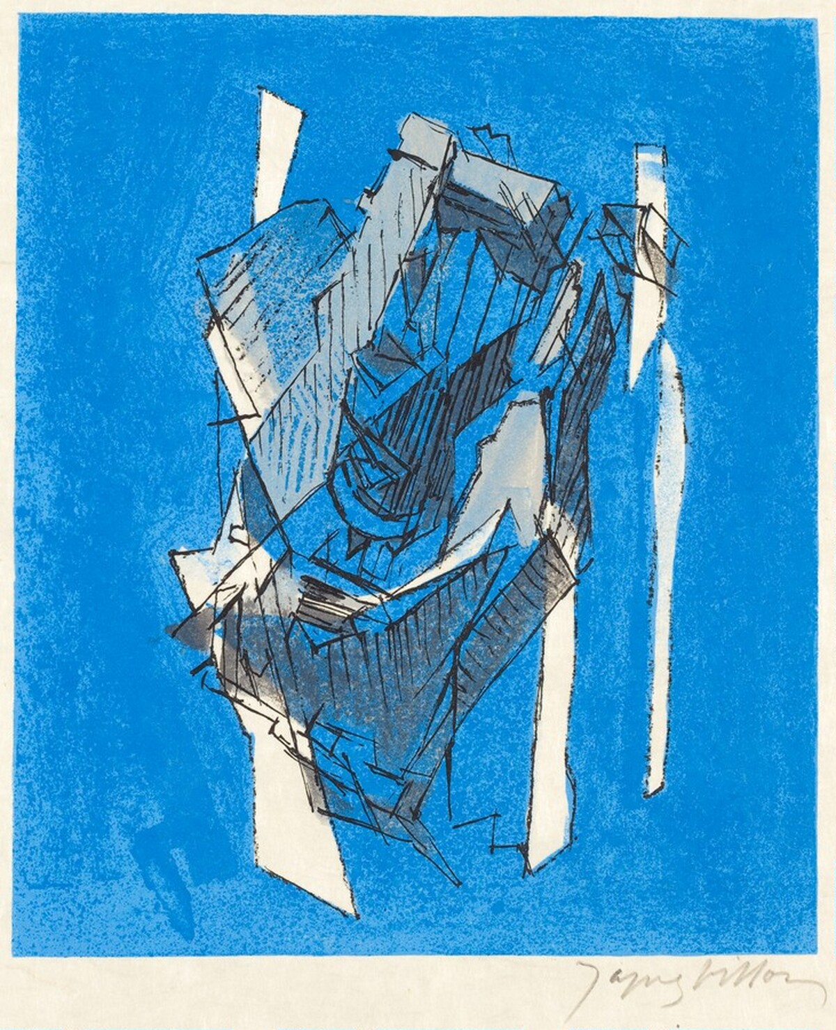 Illustration [right half] by Jacques Villon
