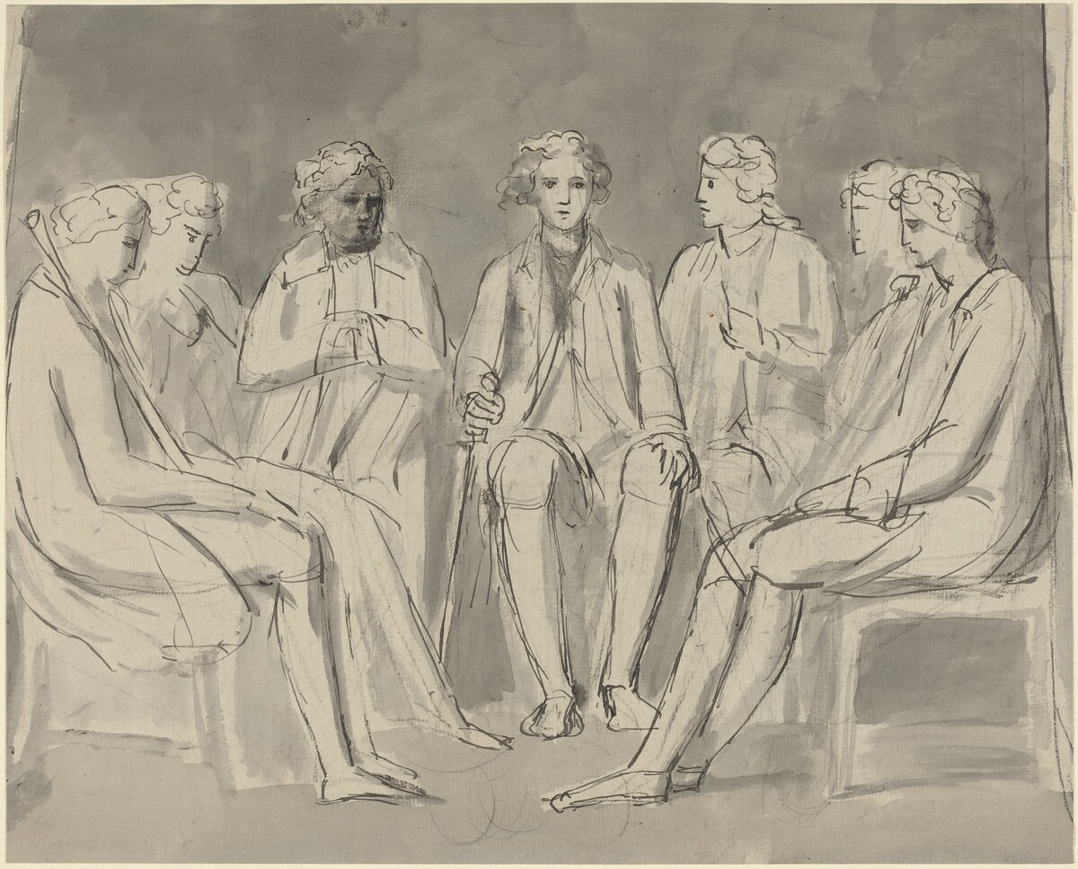 Group of Men Seated in a Circle [recto] by William Blake