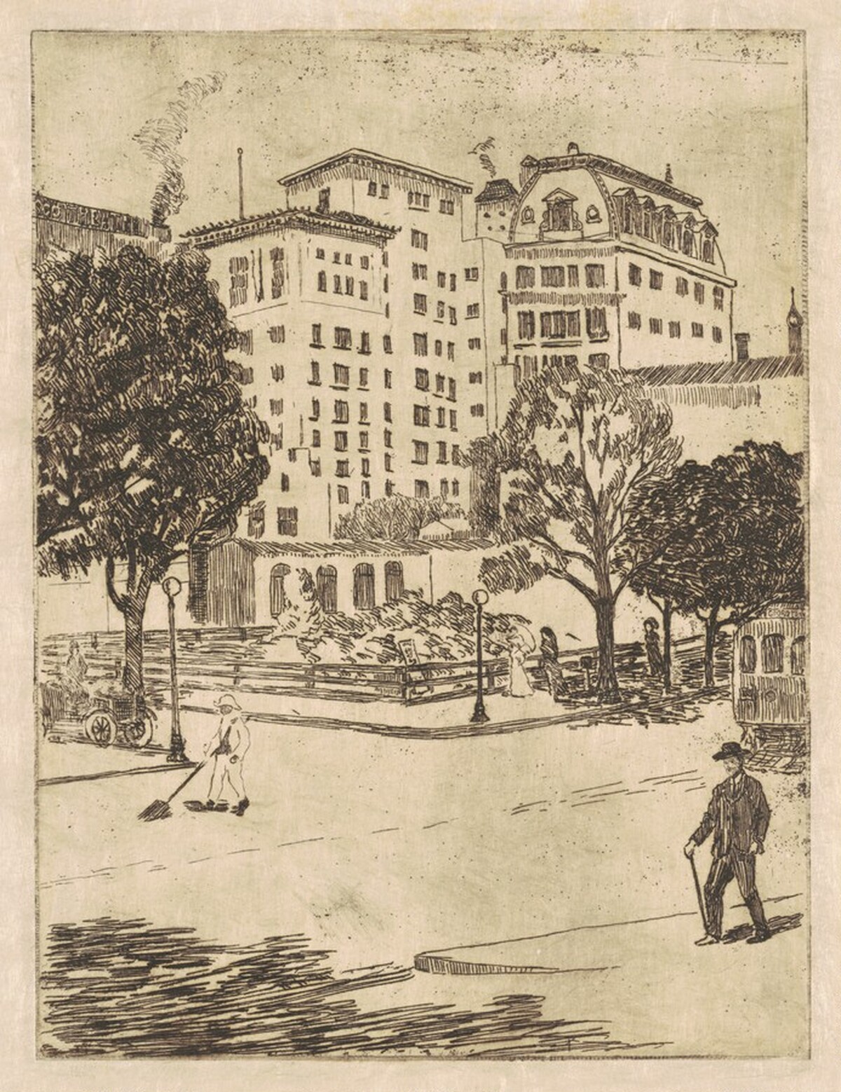 Trolley Line on Wisconsin Avenue by Ruel P. Tolman