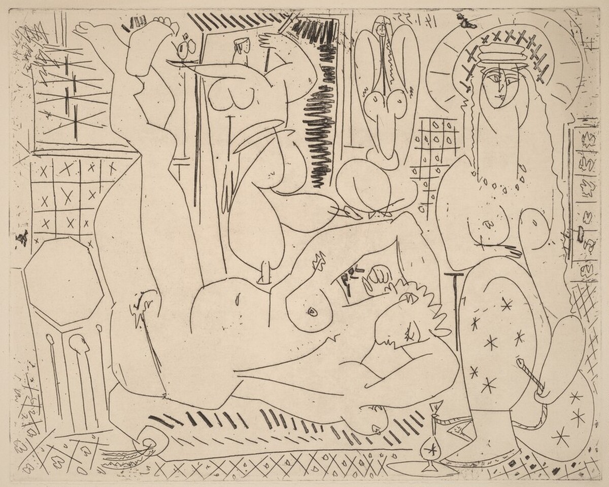 Variation on Delacroix's "Women of Algiers": III by Pablo Picasso