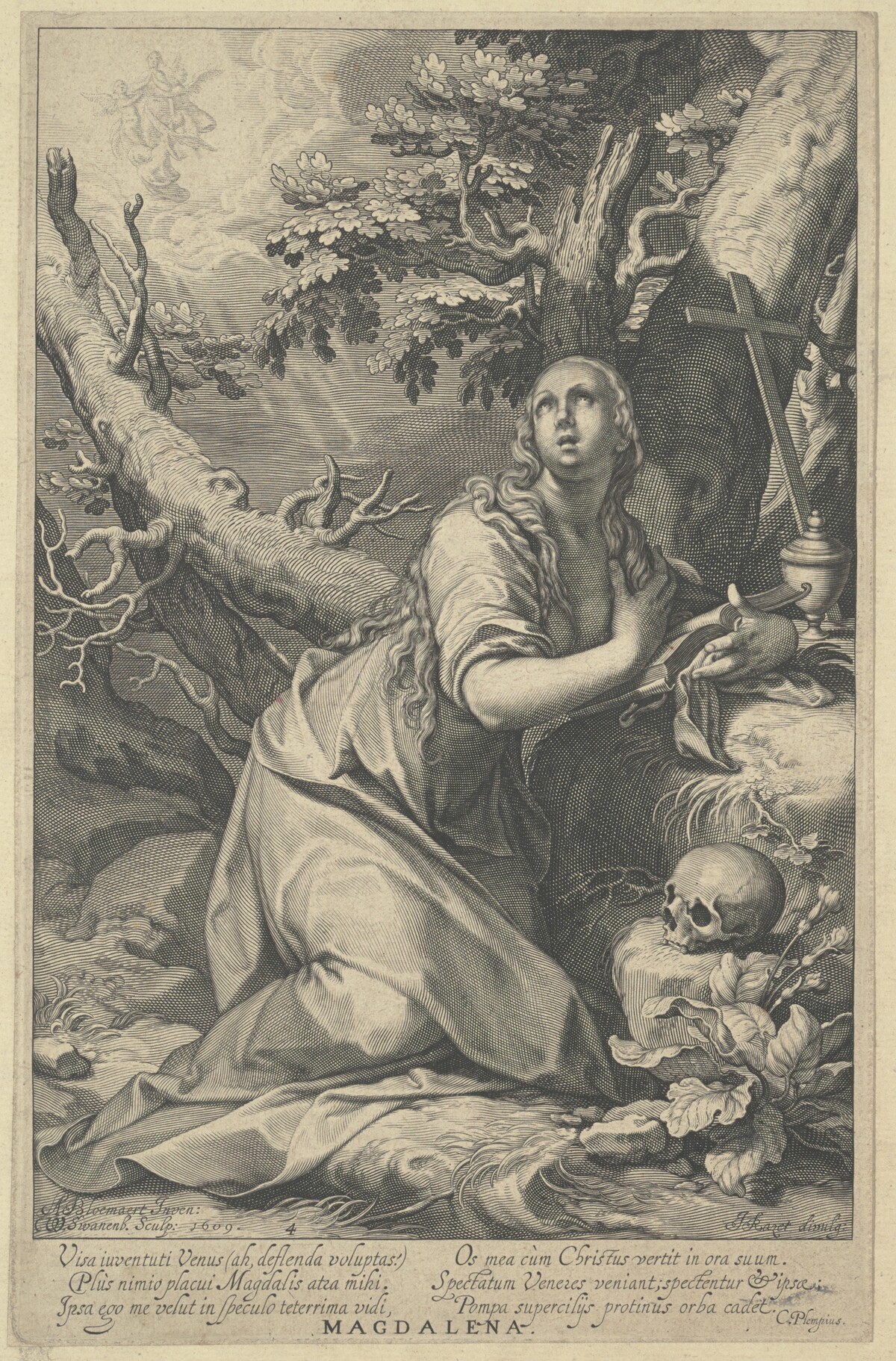 The Penitent Magdalene by Willem van Swanenburgh, after Abraham Bloemaert