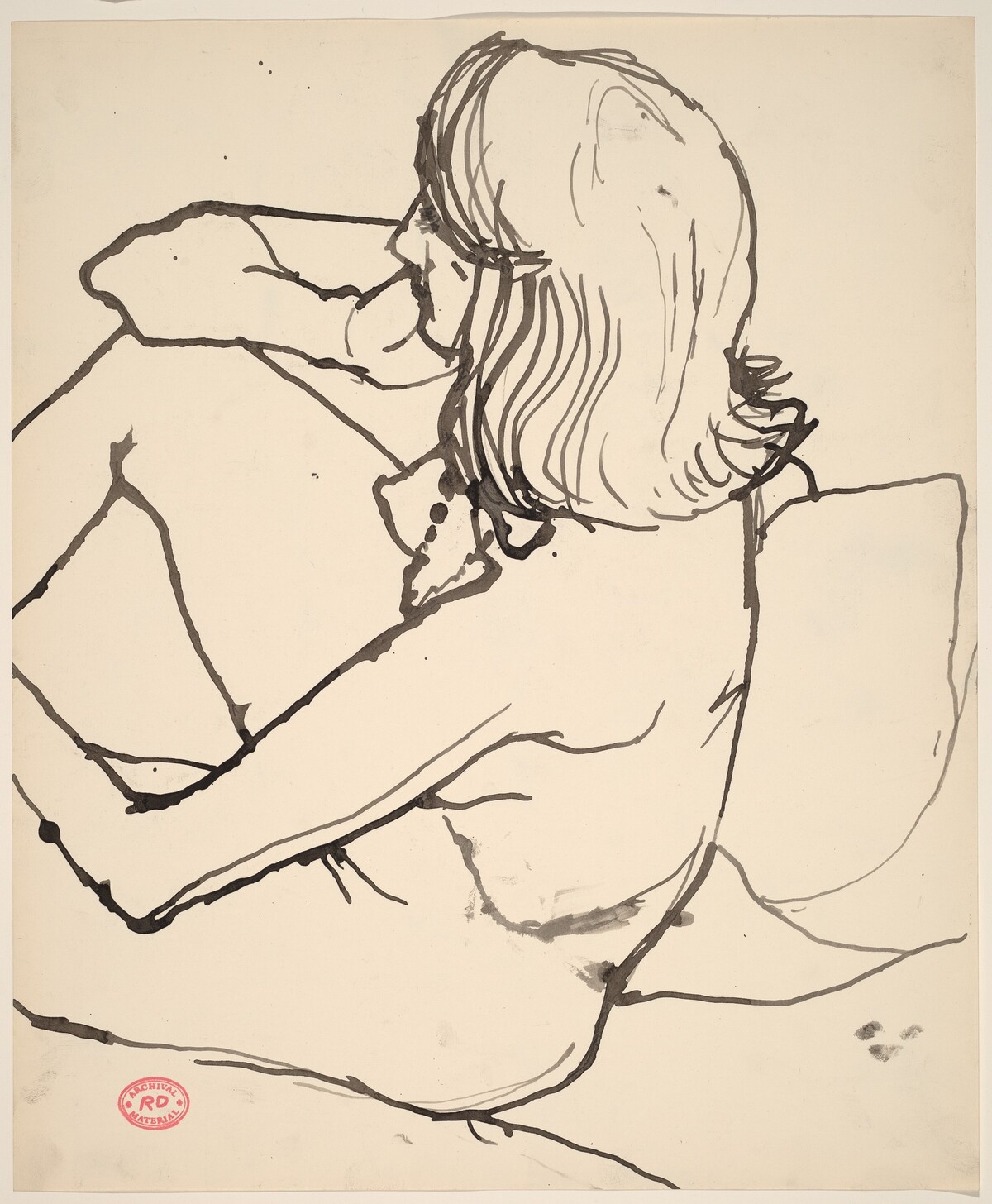 Untitled [seated female nude seen from above and slightly behind] by Richard Diebenkorn