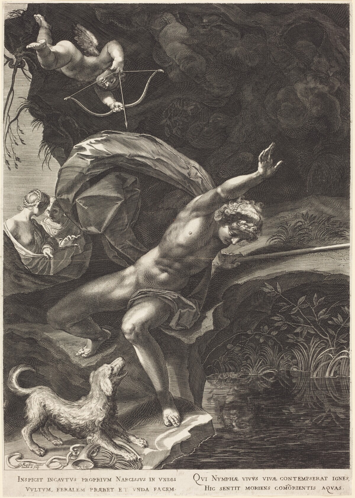Narcissus by Aegidius Sadeler II