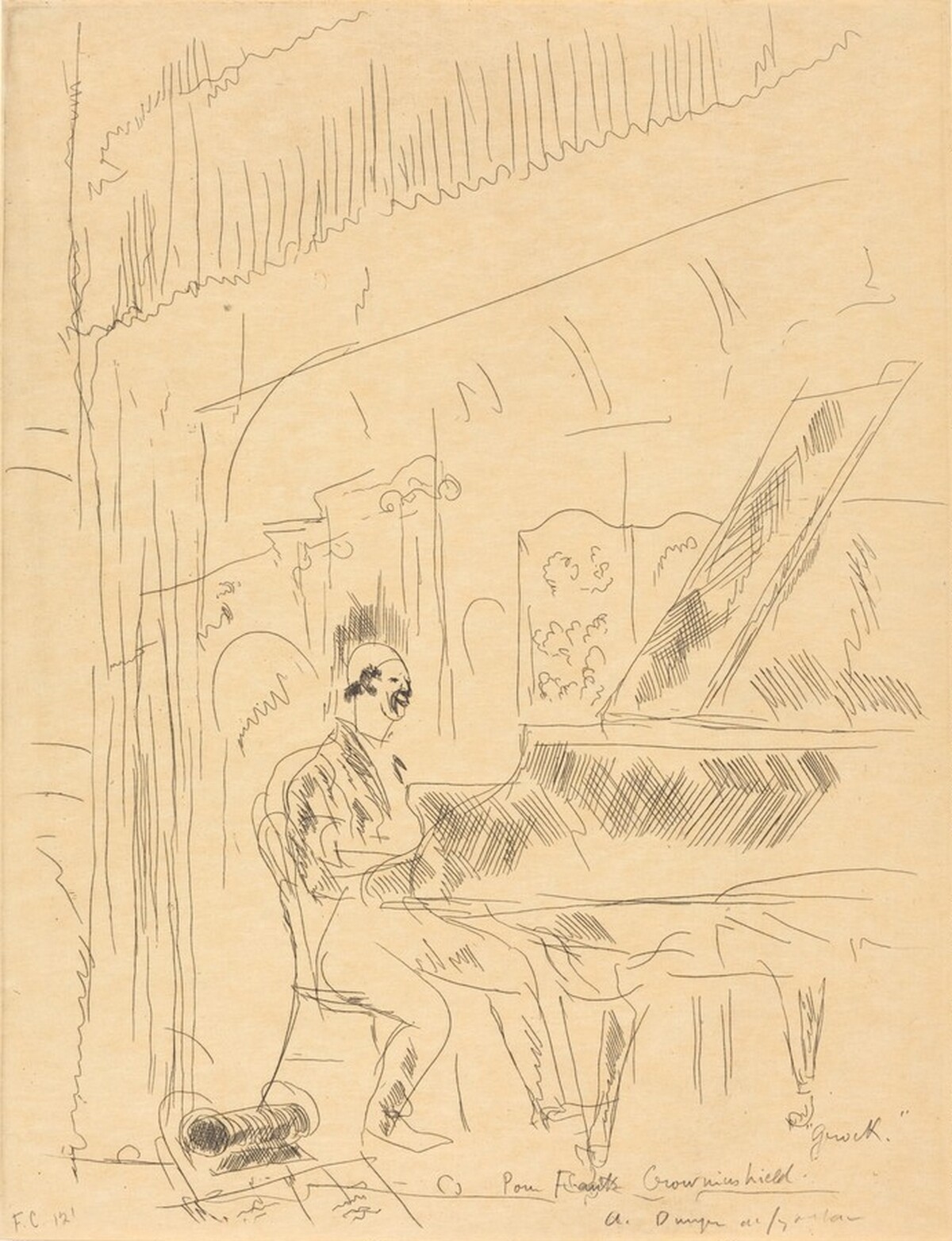 Clown at the Piano by André Dunoyer de Segonzac