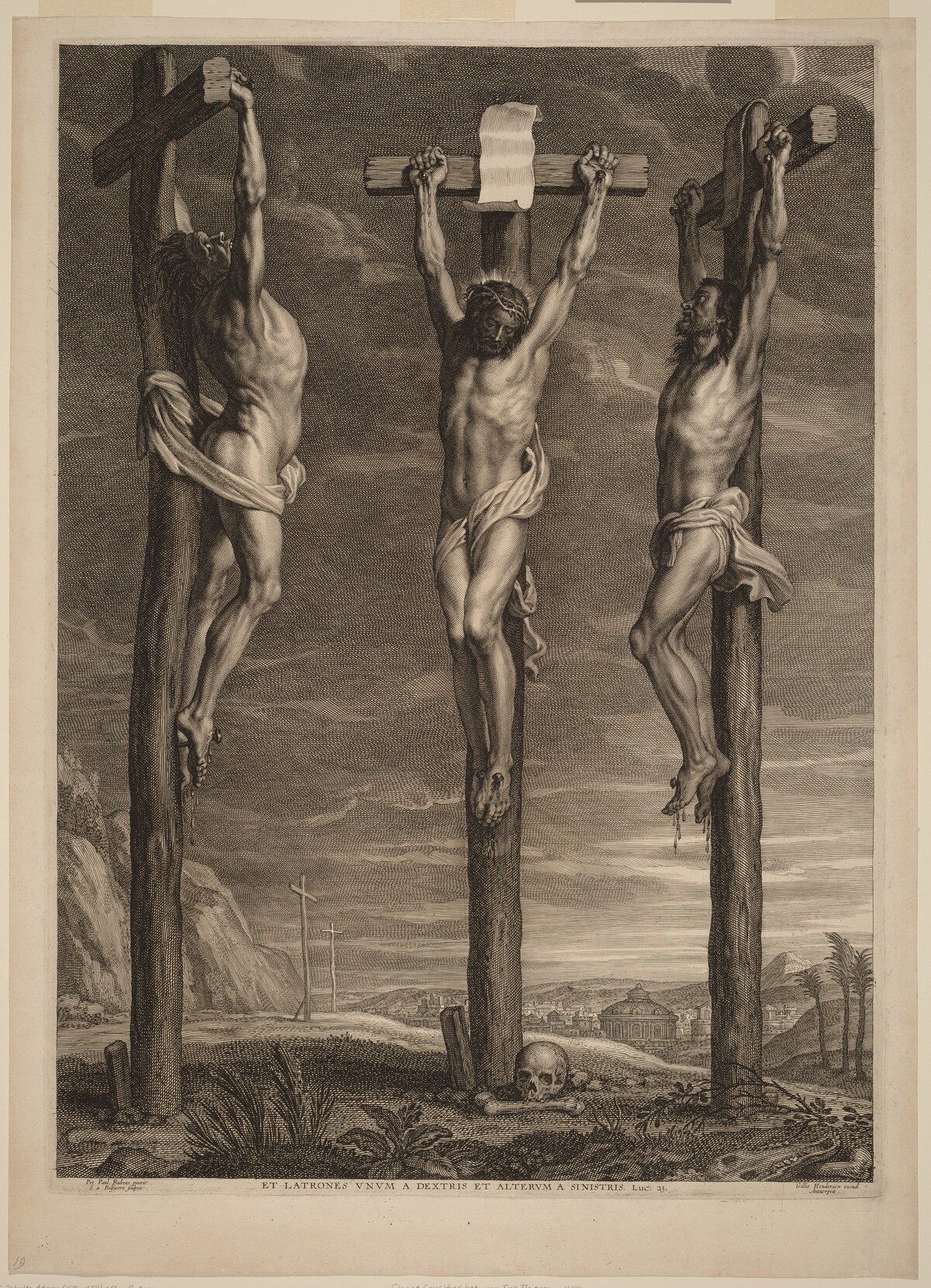 Christ Crucified between Two Thieves by Schelte Adams Bolswert after Sir Peter Paul Rubens