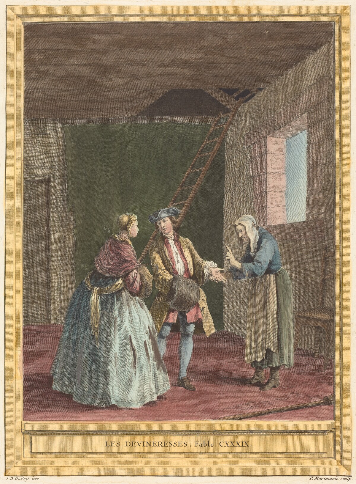 Les devineresses (The Fortune-Tellers) by Pierre Francois Martenasie after Jean-Baptiste Oudry