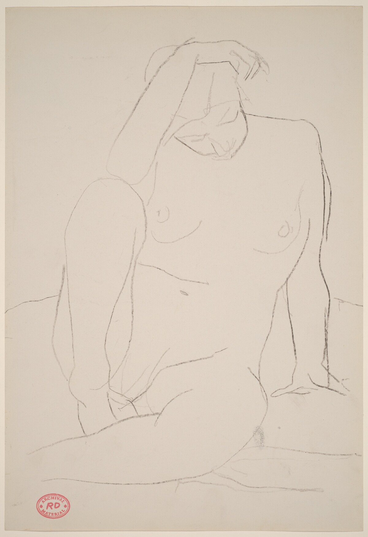 Untitled [seated nude resting] by Richard Diebenkorn