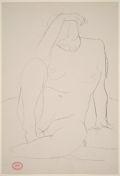 Untitled [seated nude resting]