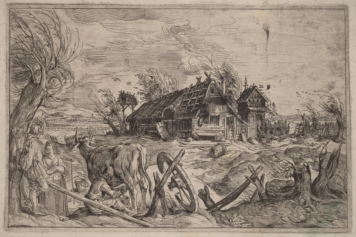 Landscape with a Farmhouse by Dutch 17th Century, after Jacques de Gheyn II