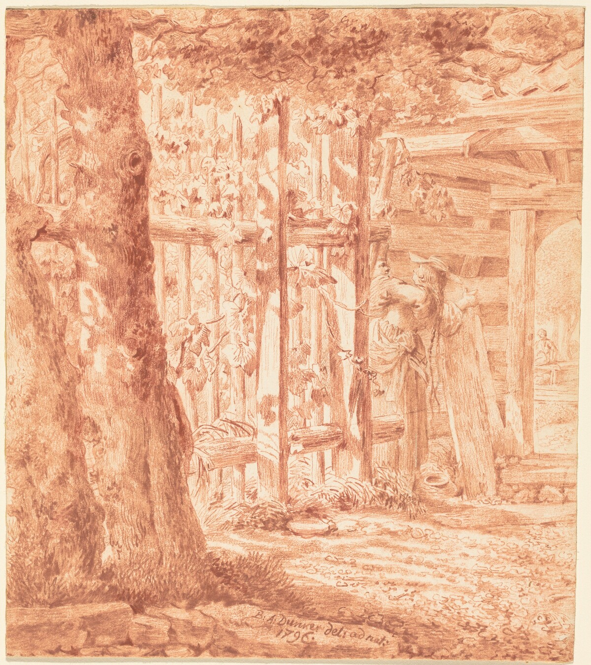 Encounter by the Garden Fence by Balthasar Anton Dunker