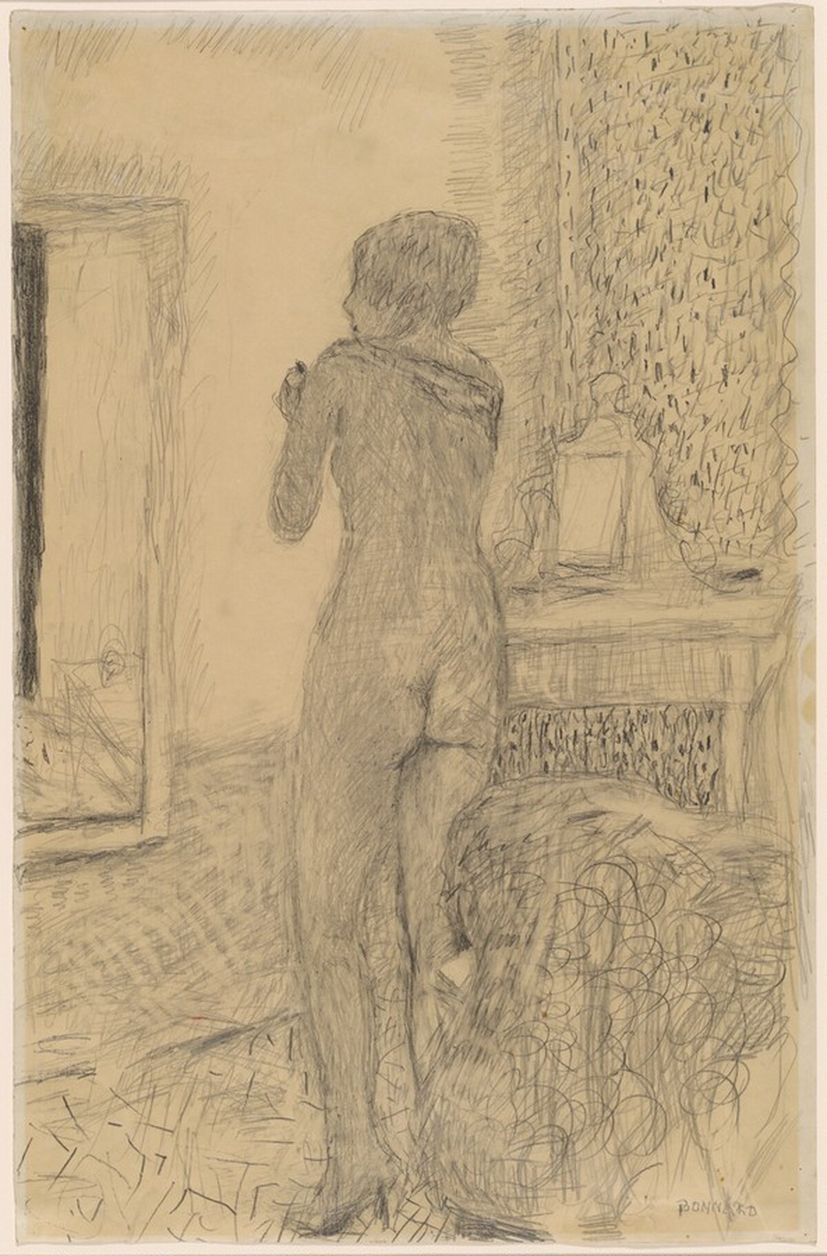 Nude before a Mirror by Pierre Bonnard