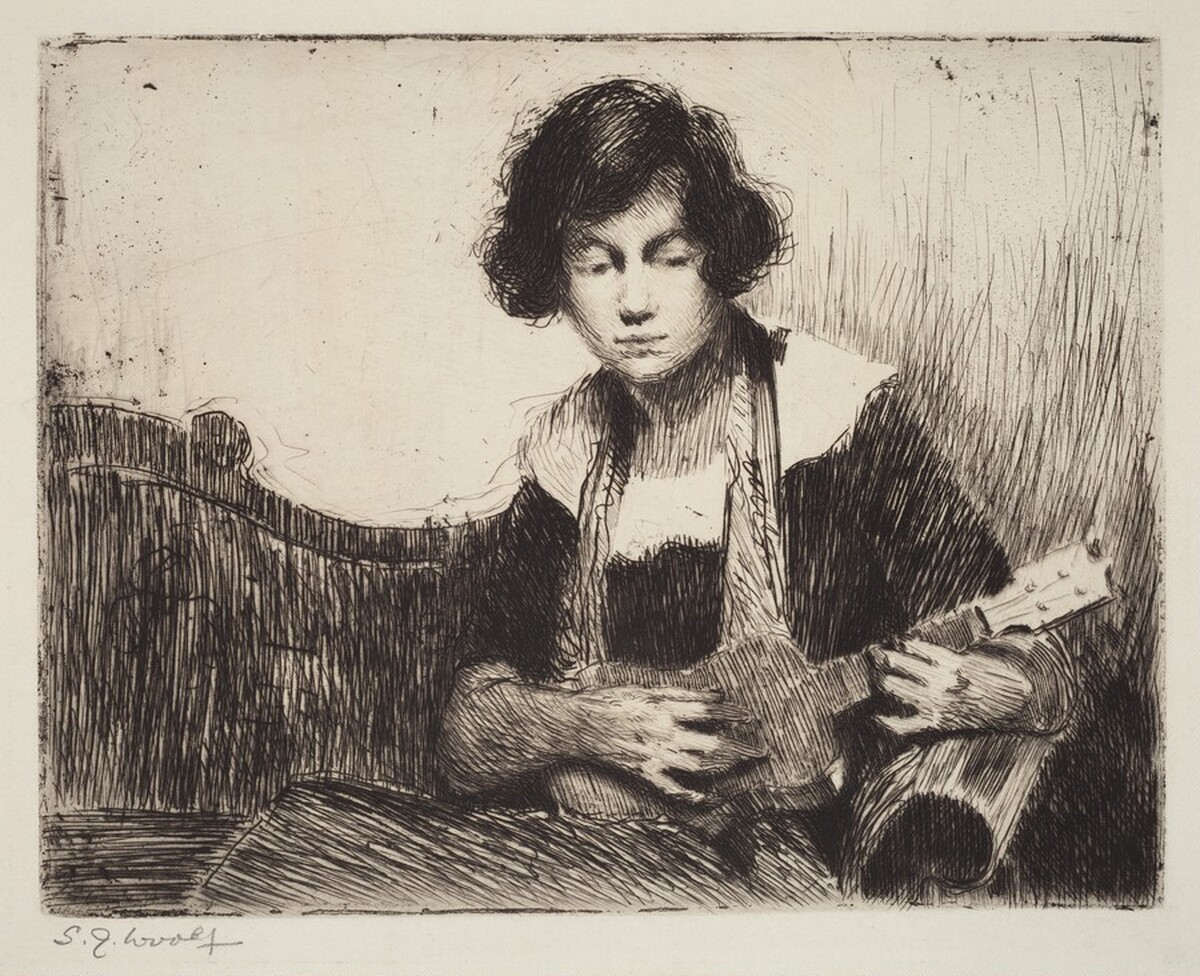 Untitled (Woman with Mandolin) by Samuel Johnson Woolf