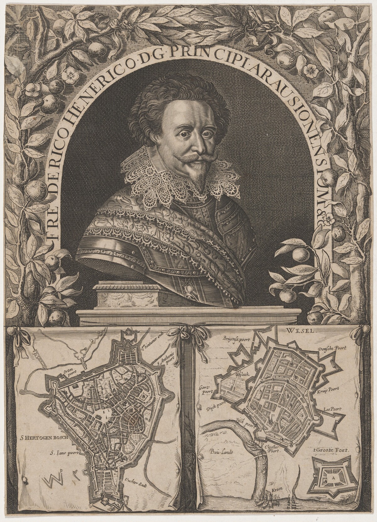 Frederick Henry of Orange With Two Maps by Unknown Artist