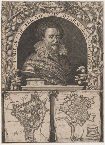 Frederick Henry of Orange With Two Maps