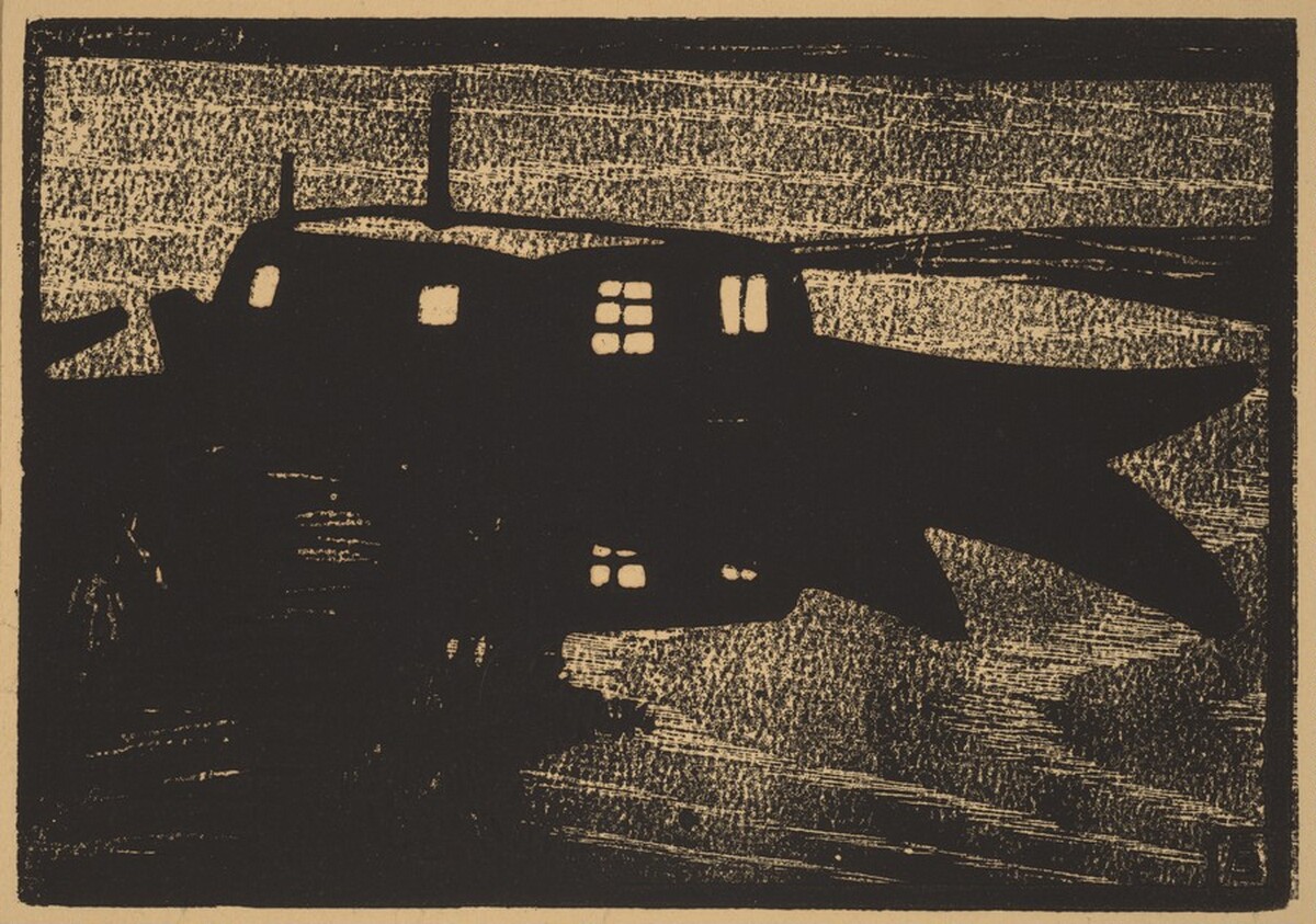 Dammbauerboote auf der Elbe by Fritz Bleyl