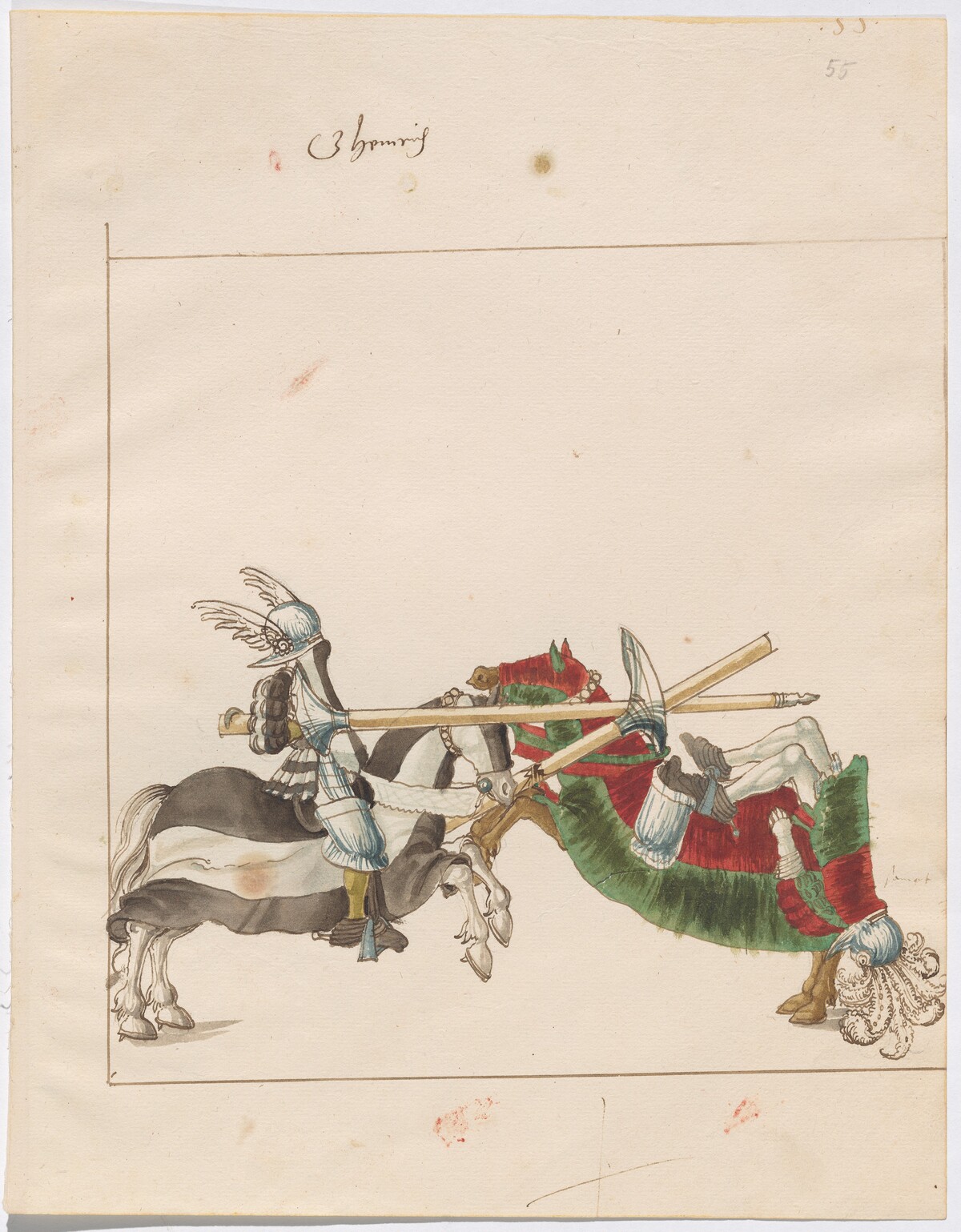 Mock Joust of War with Fixed Shields by German 16th Century