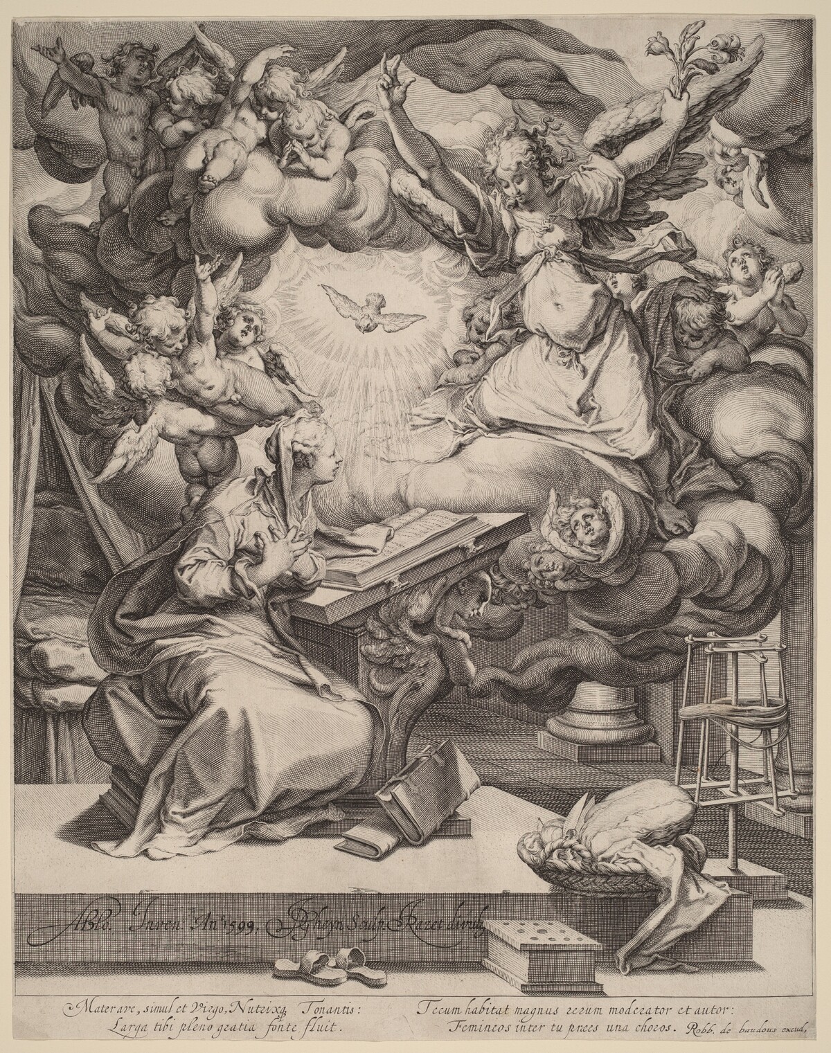 The Annunciation by Jacques de Gheyn II after Abraham Bloemaert