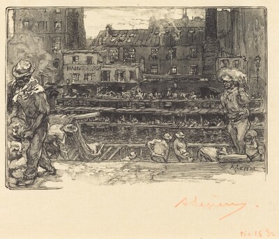 Unloading, Canal St. Martin (Les dechargeurs de platre, Canal Saint-Martin)