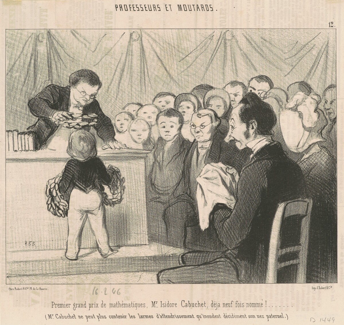 Premier grand prix de mathématiques,  M. Cabuchet by Honoré Daumier