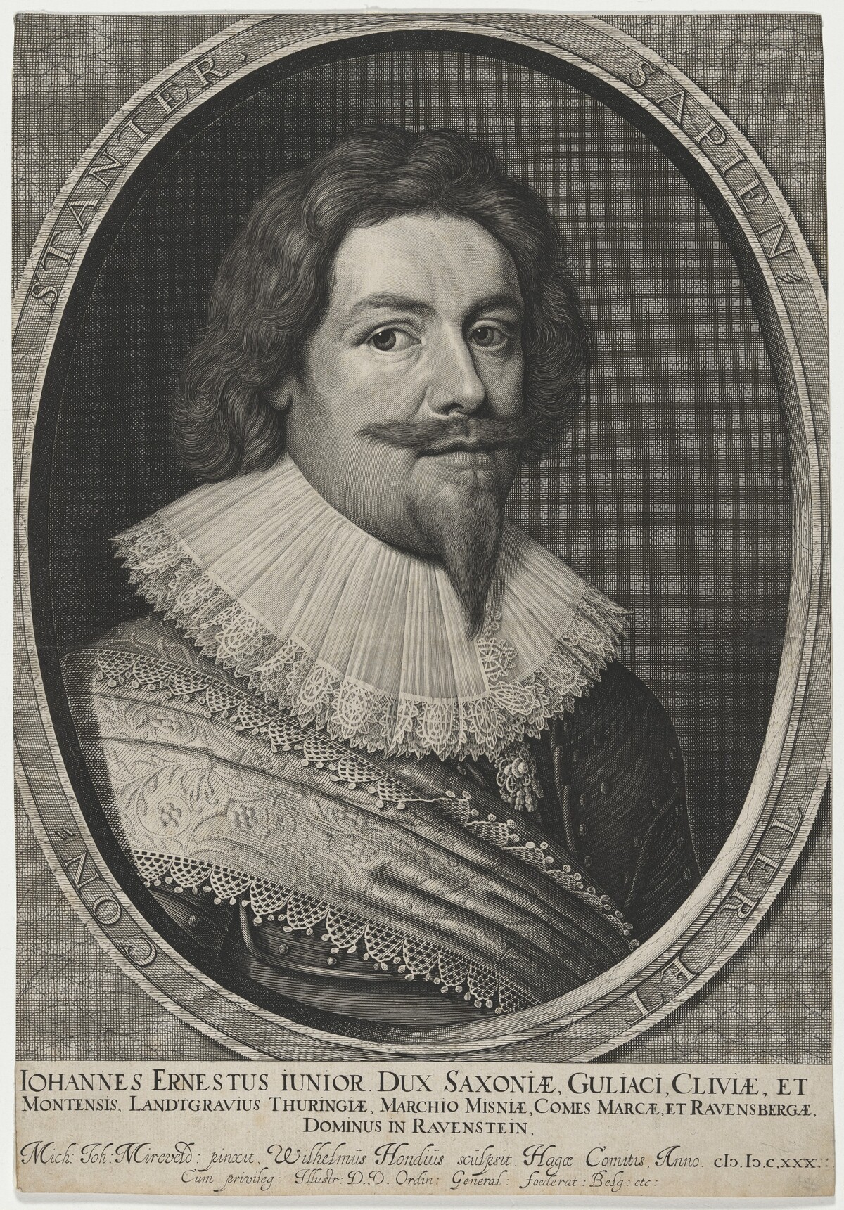 John Ernest, Jr., Duke of Saxony by Willem Hondius after Michiel van Miereveld