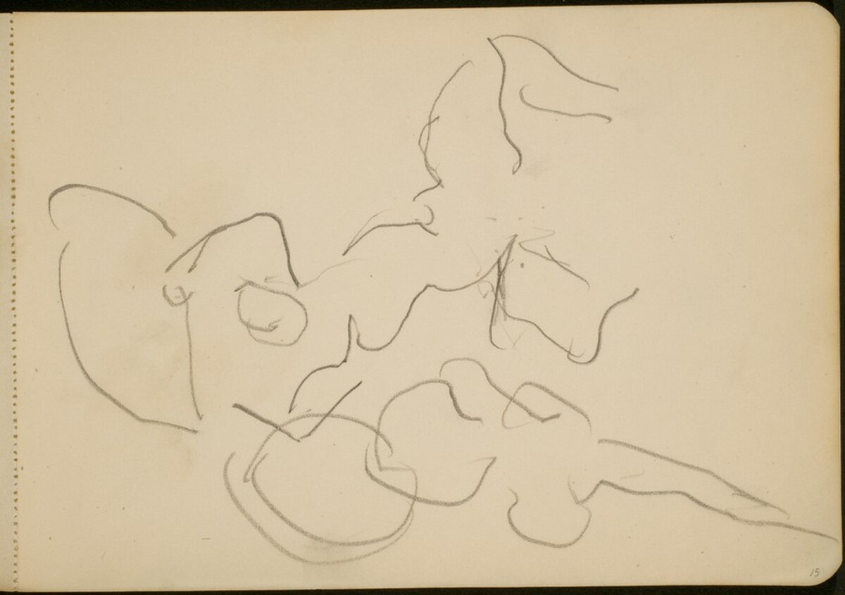 Flüchtige Studie zweier tanzender Figuren (Sketch of Dancing Figure) [p. 15] by Max Beckmann