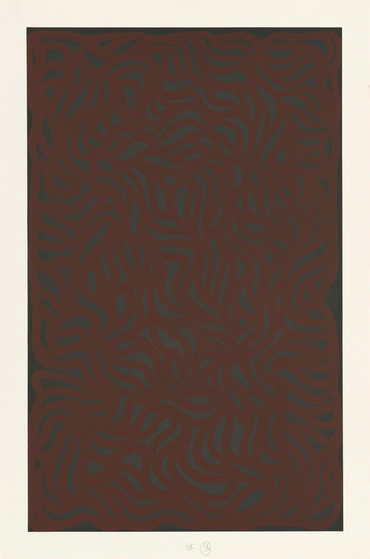 Loops & Curves Gray/Red by Sol LeWitt