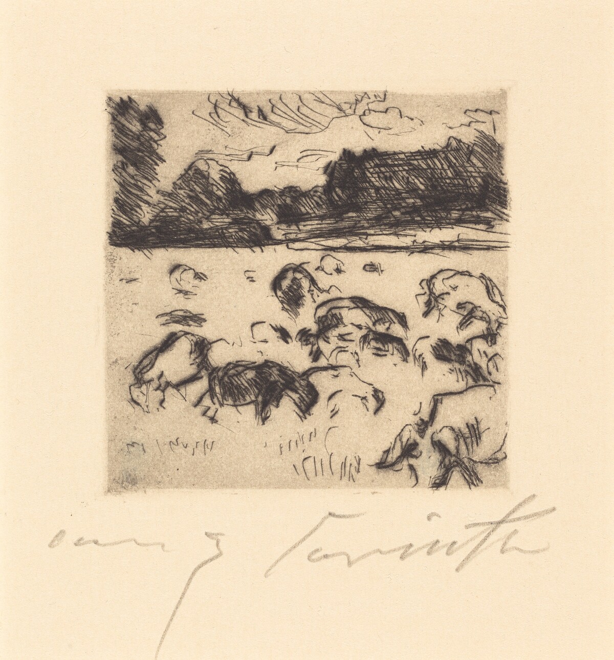 Weidende Schafe (Grazing Sheep) by Lovis Corinth