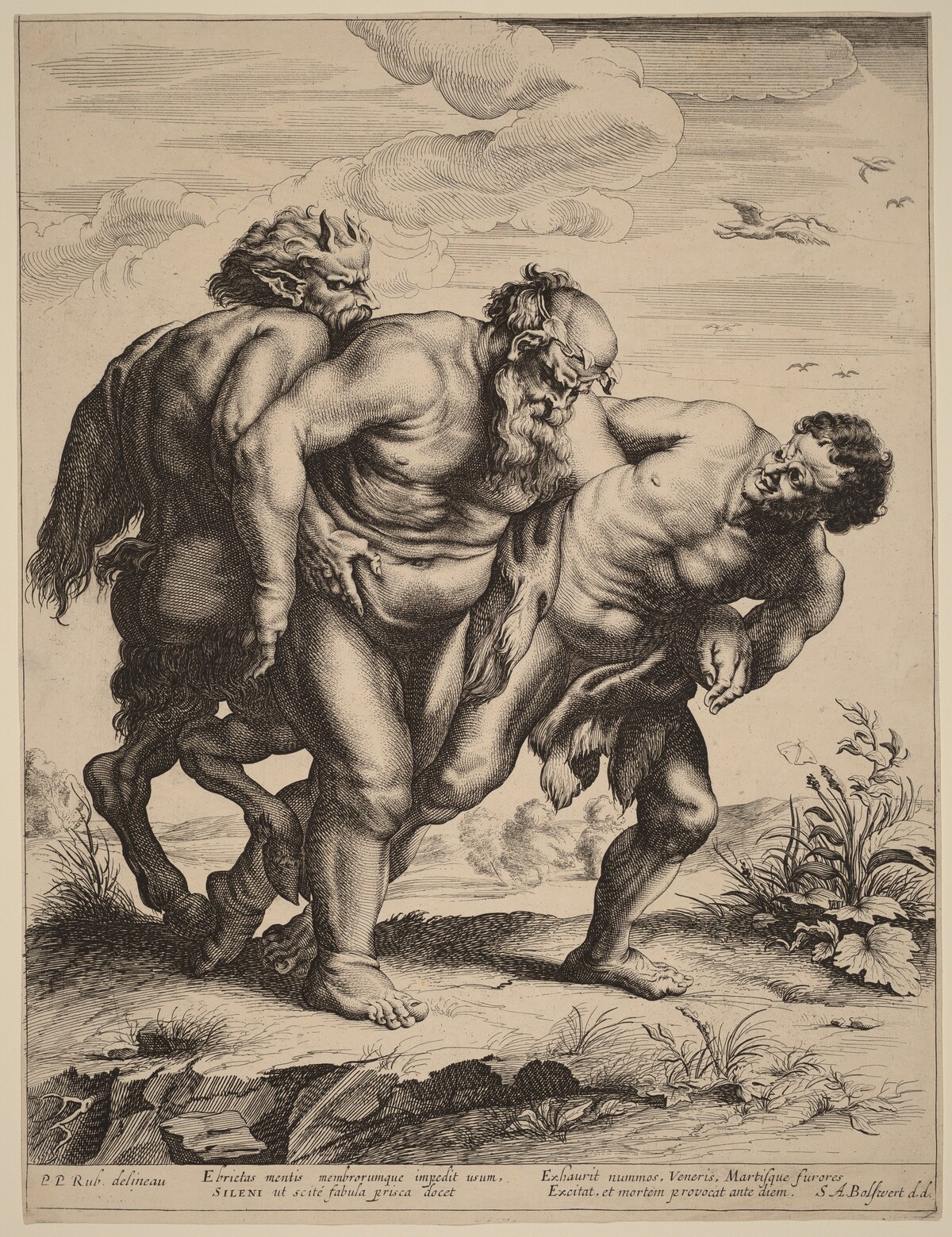 The Drunken Silenus by Schelte Adams Bolswert after Sir Peter Paul Rubens