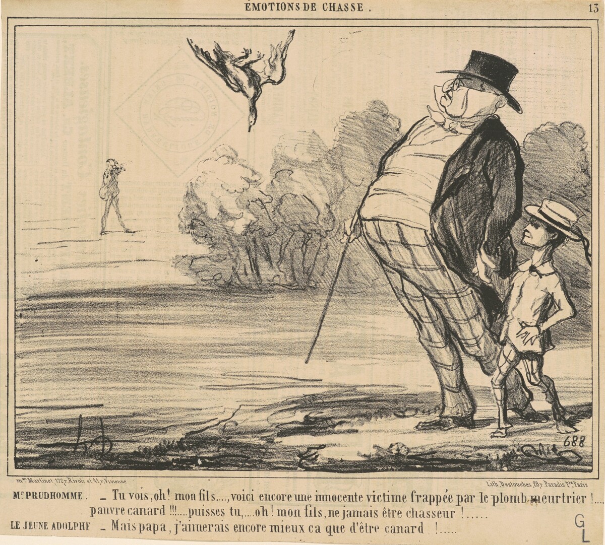 Mr Prudhomme. Tu vois, Oh! Mon fils ... by Honoré Daumier