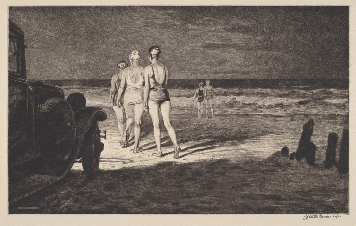 Down to the Sea at Night by Martin Lewis