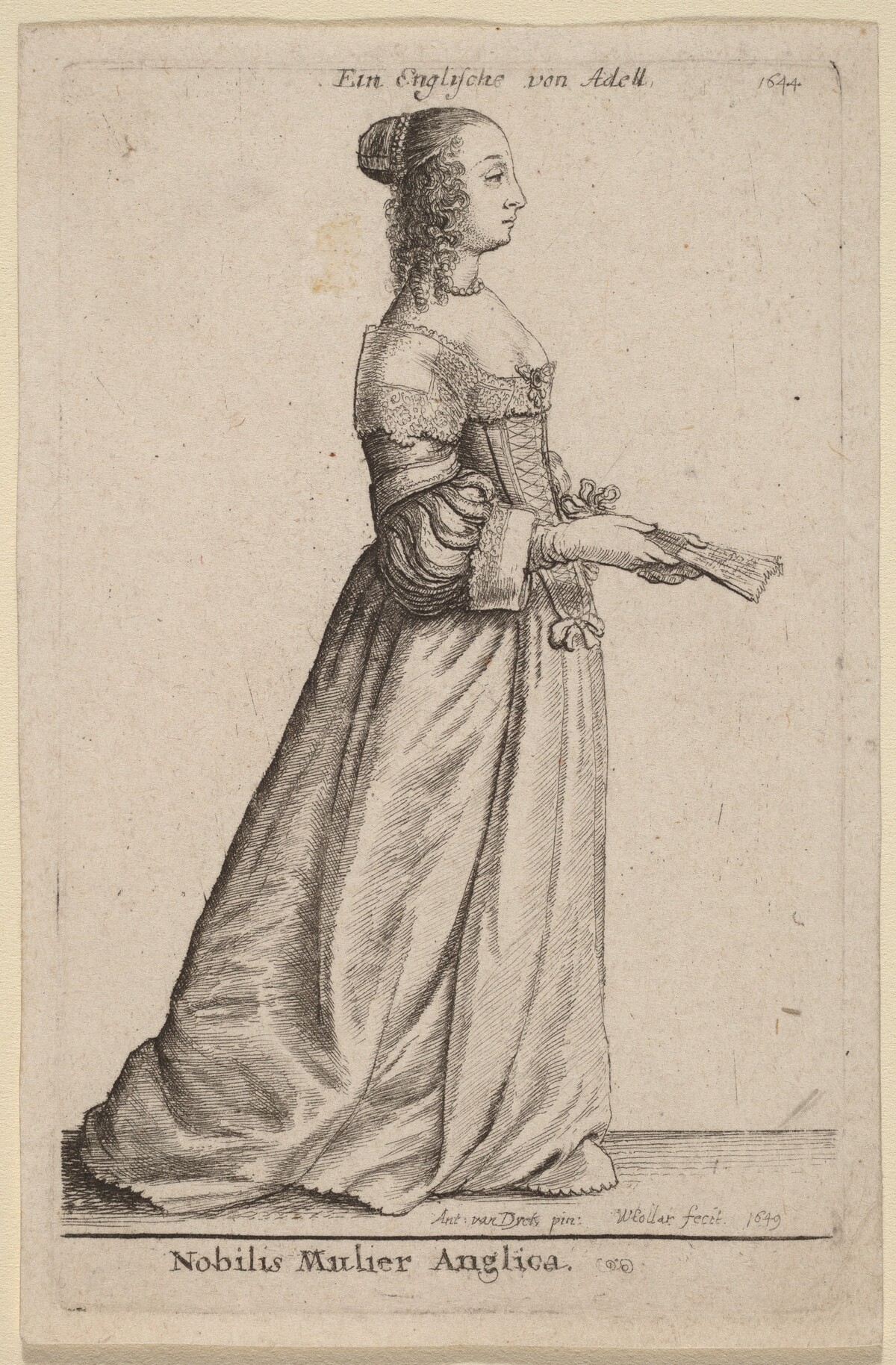 Nobilis Mulier Anglica by Wenceslaus Hollar after Sir Anthony van Dyck