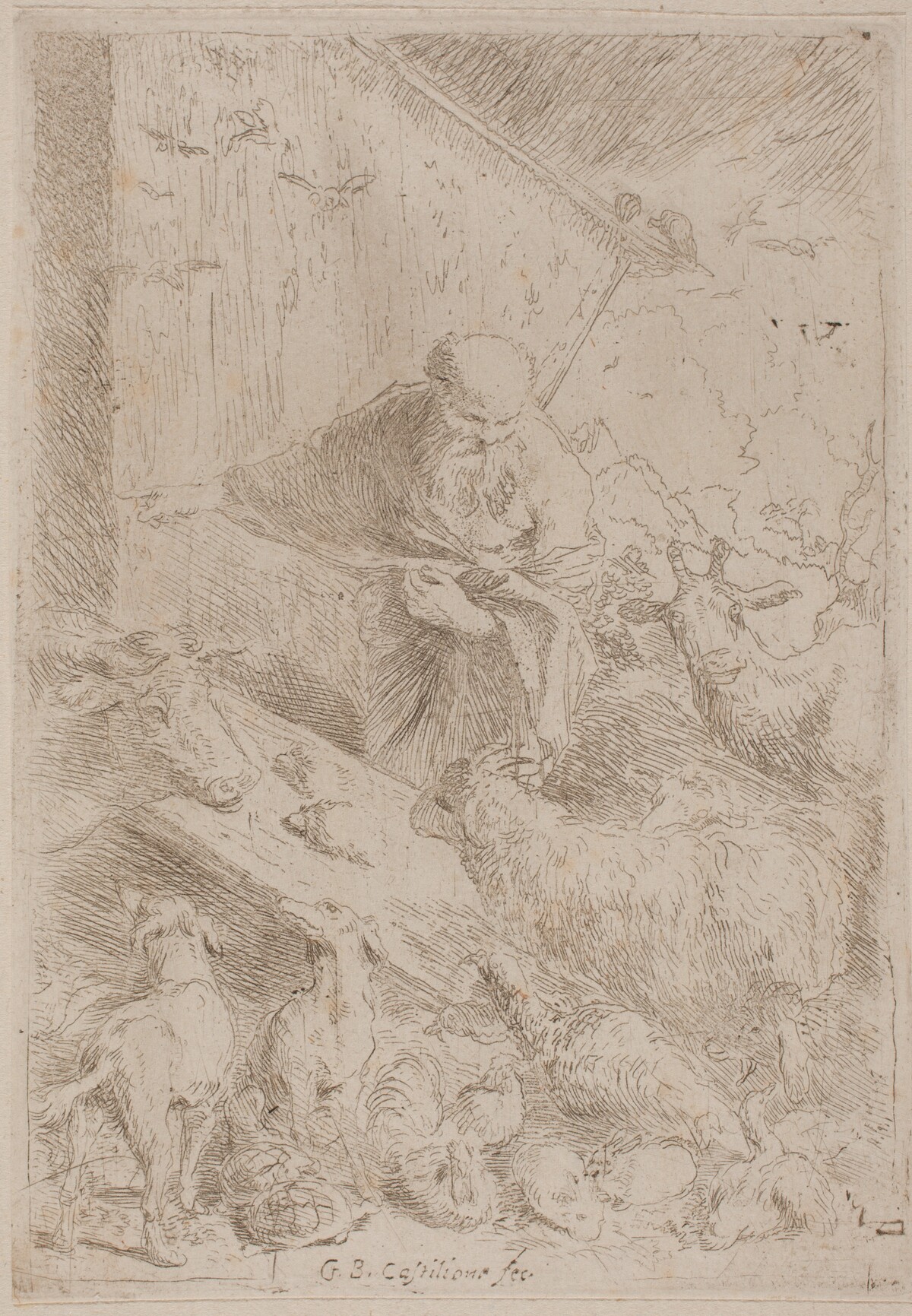 Noah and the Animals Entering the Ark by Giovanni Benedetto Castiglione