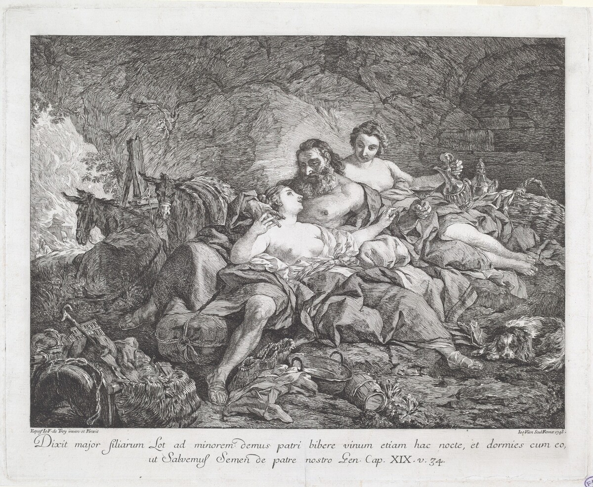 Lot and His Daughters by Joseph-Marie Vien after Jean François de Troy