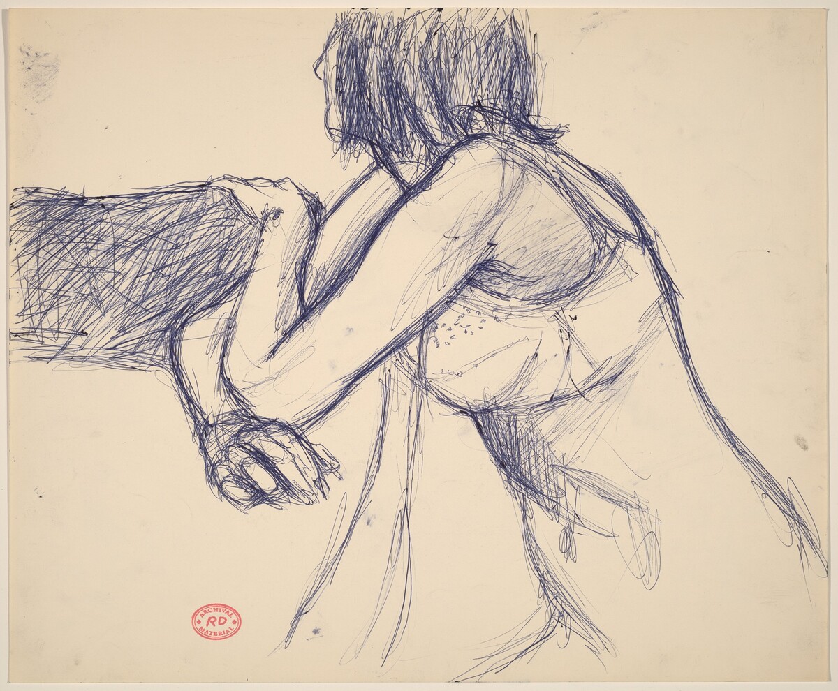 Untitled [model resting her arms on a support] by Richard Diebenkorn