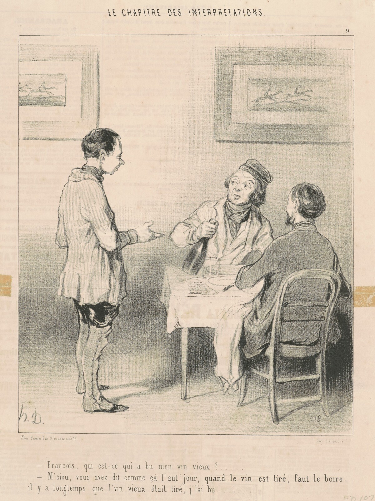 François, qui est-ce qui a bu mon vin ... by Honoré Daumier