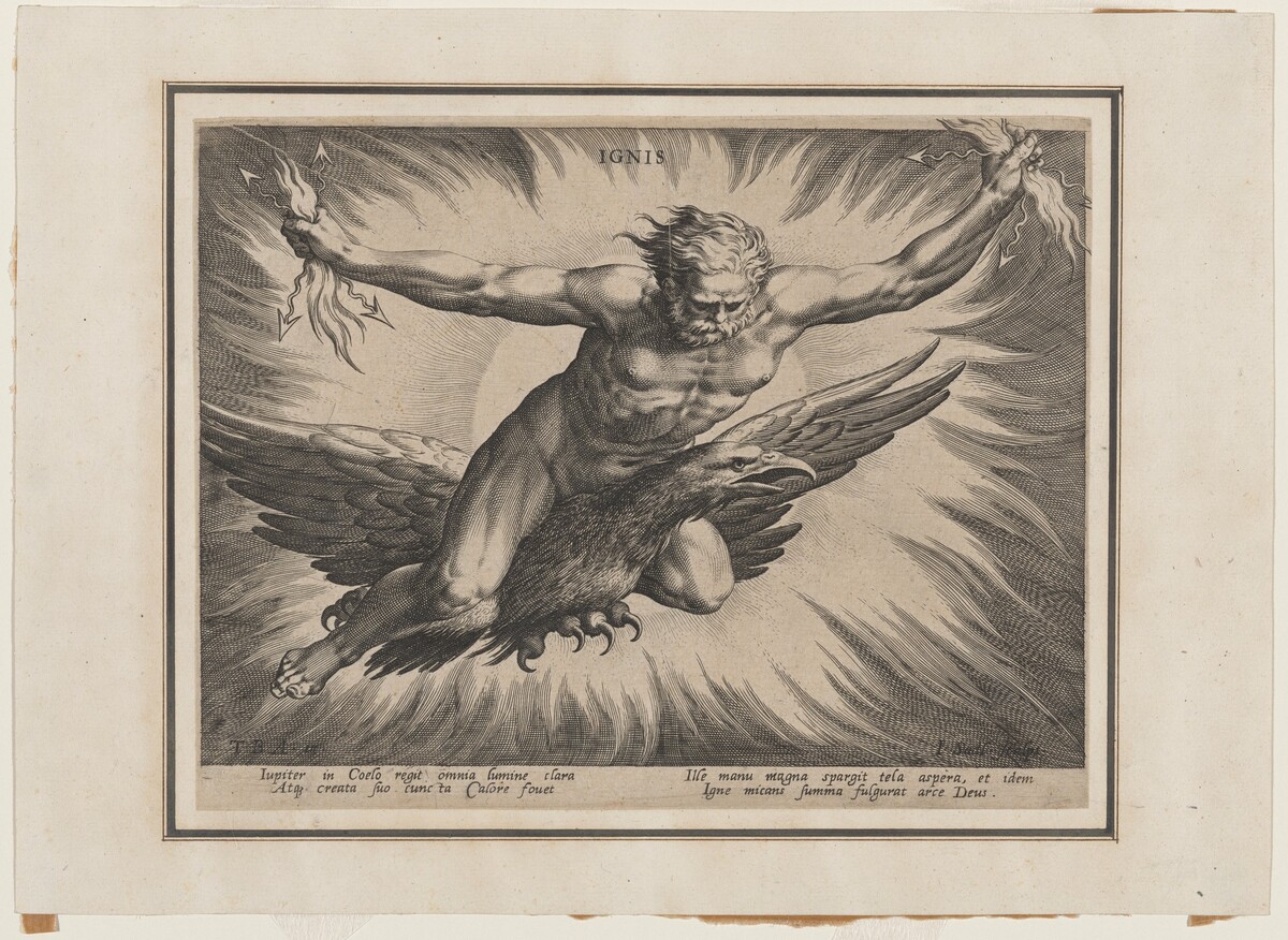 Fire by Jan Sadeler I, after Dirck Barendsz
