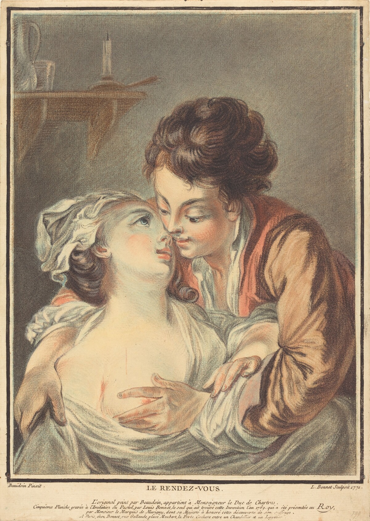 Le Rendez-vous by Louis-Marin Bonnet after Pierre-Antoine Baudouin