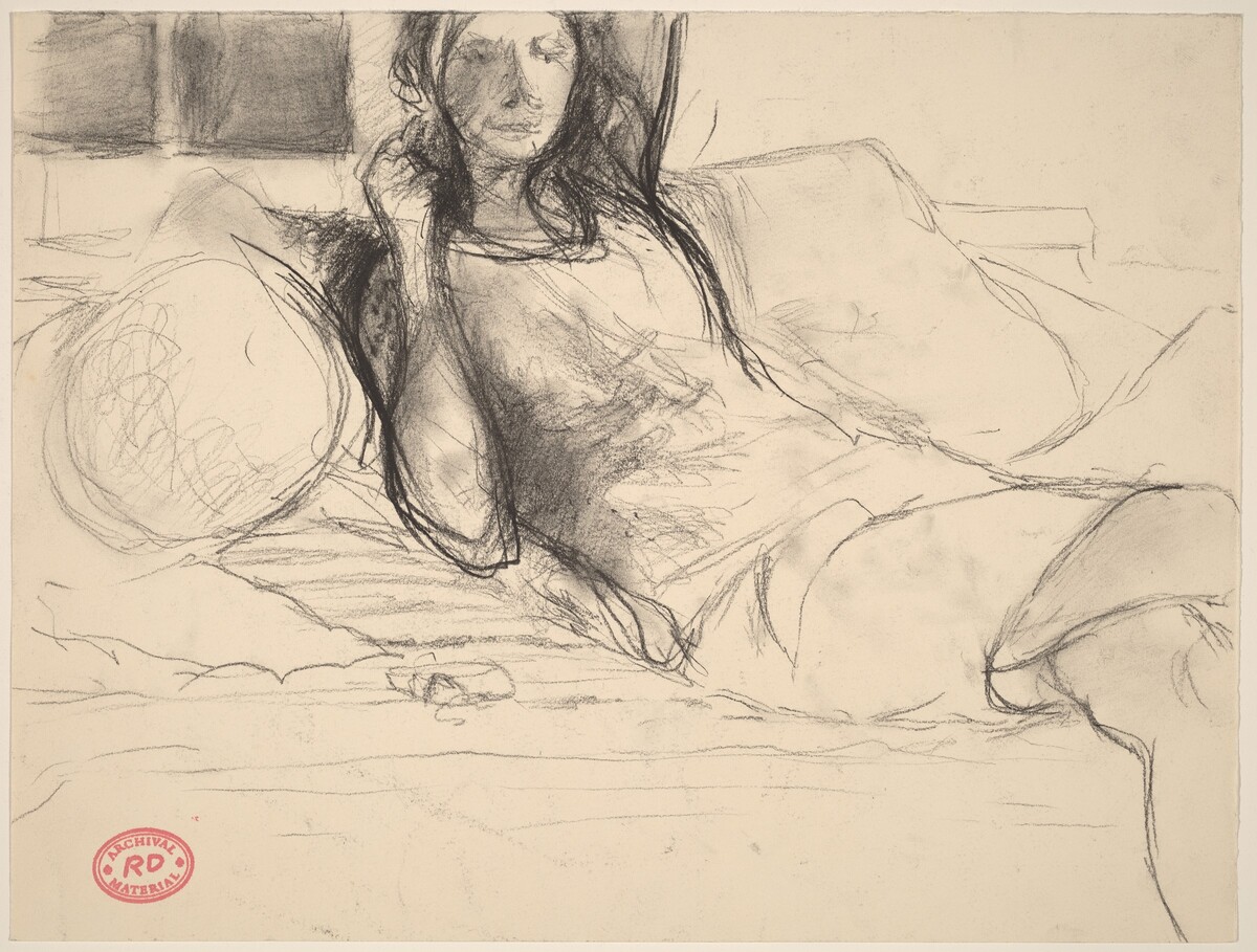 Untitled [woman leaning back on sofa] by Richard Diebenkorn