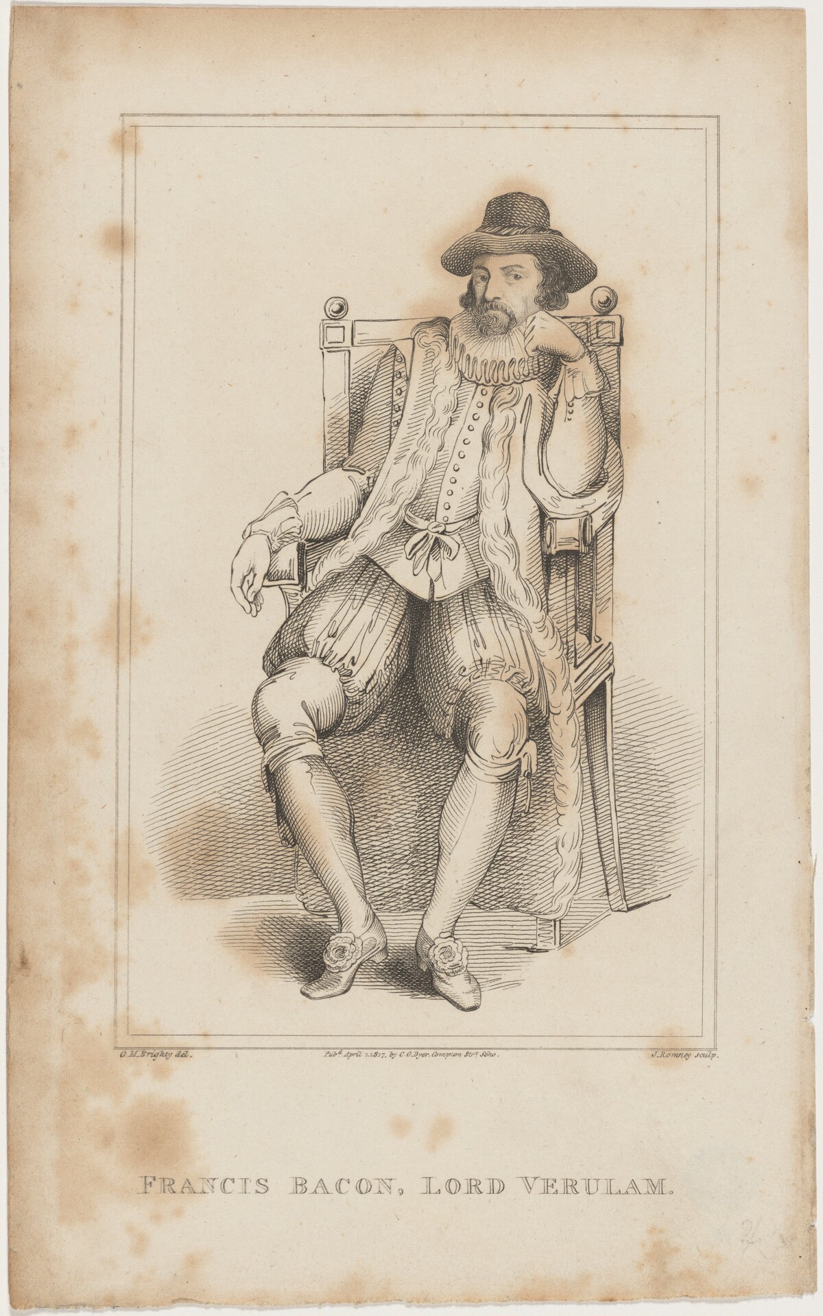 Francis Bacon, Lord Verulam by John Romney after G.M. Brighty