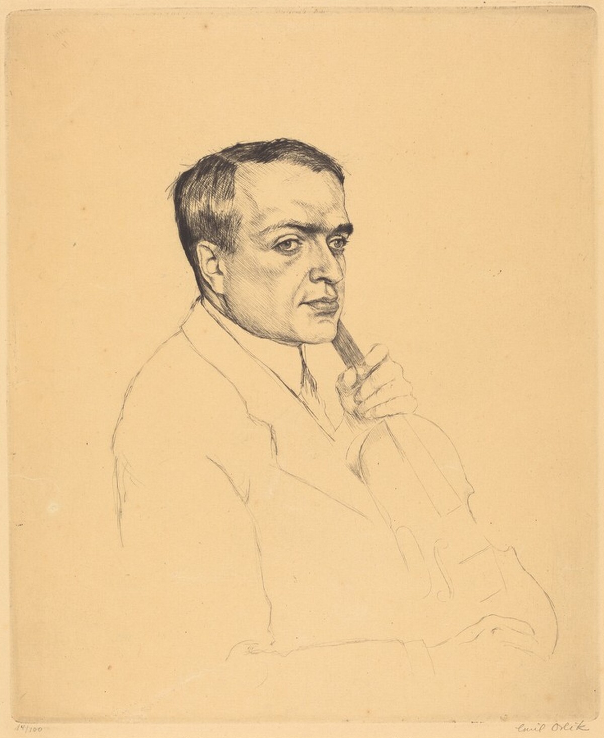 Bronislav Hubermann by Emil Orlik