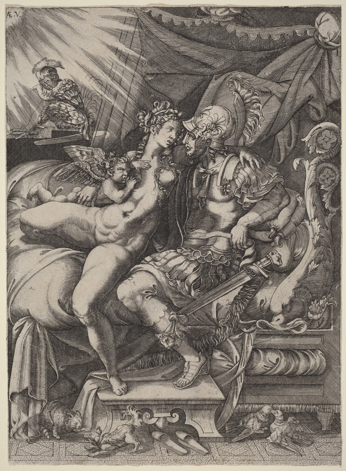 The Loves of Mars and Venus by Enea Vico