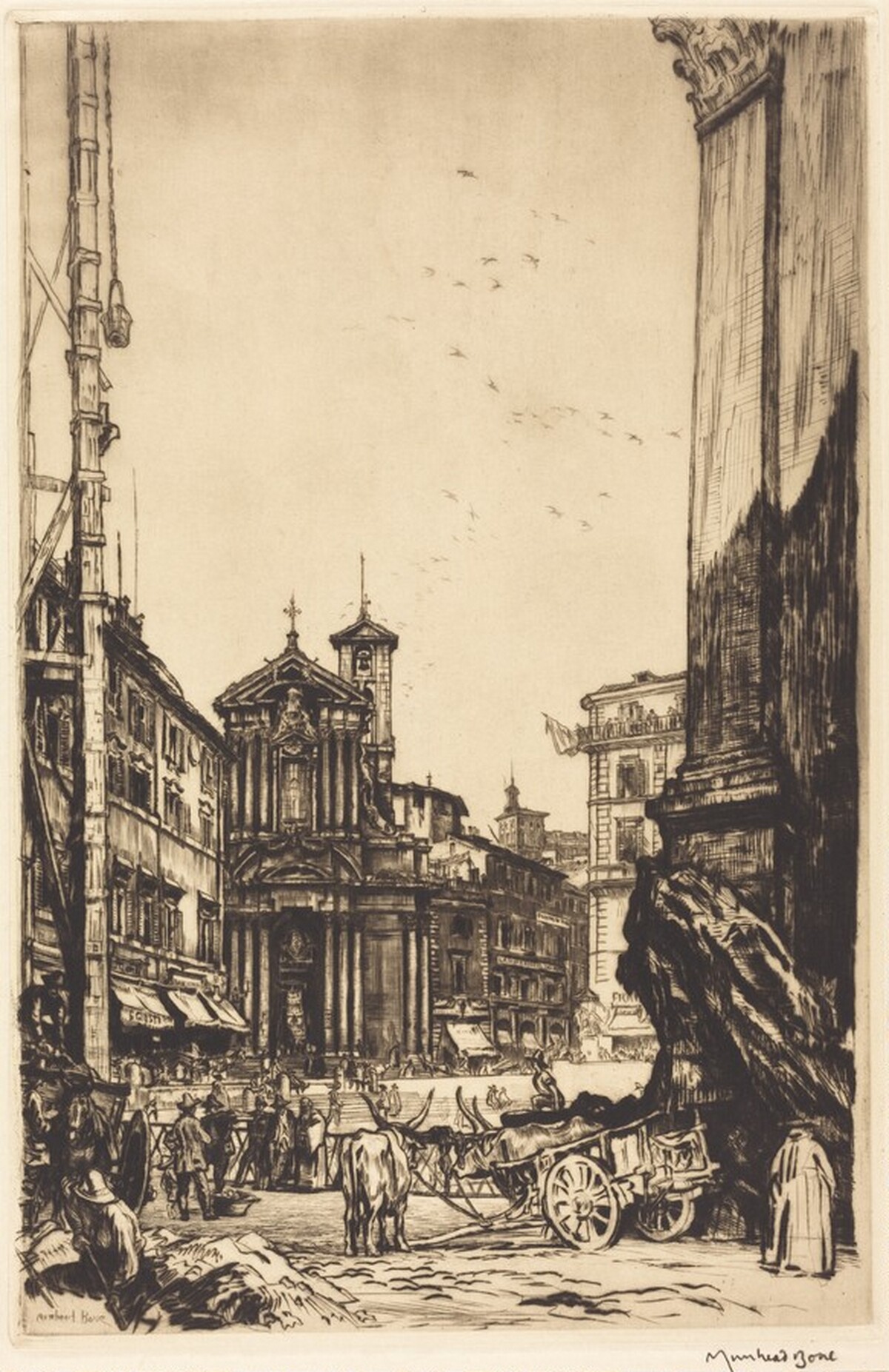 The Trevi Fountain, Rome by Sir Muirhead Bone