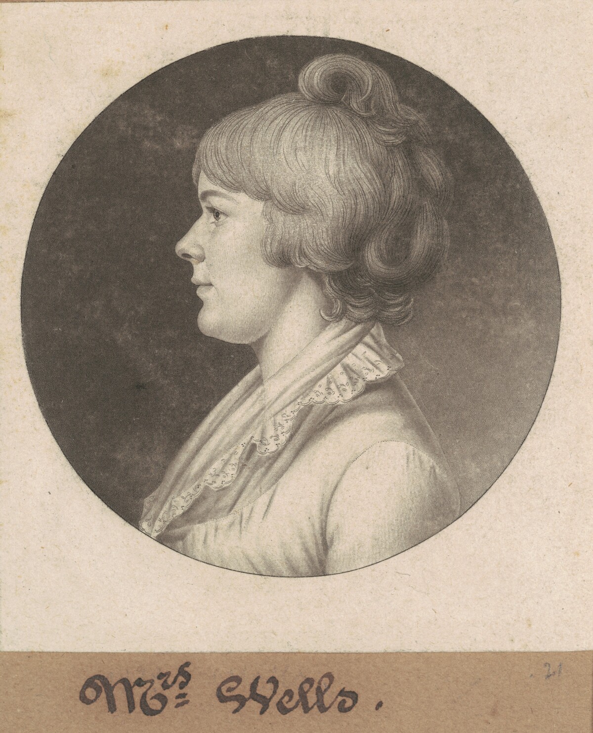 Mary Wright Sonntag Wells by Charles B. J. Févret de Saint-Mémin