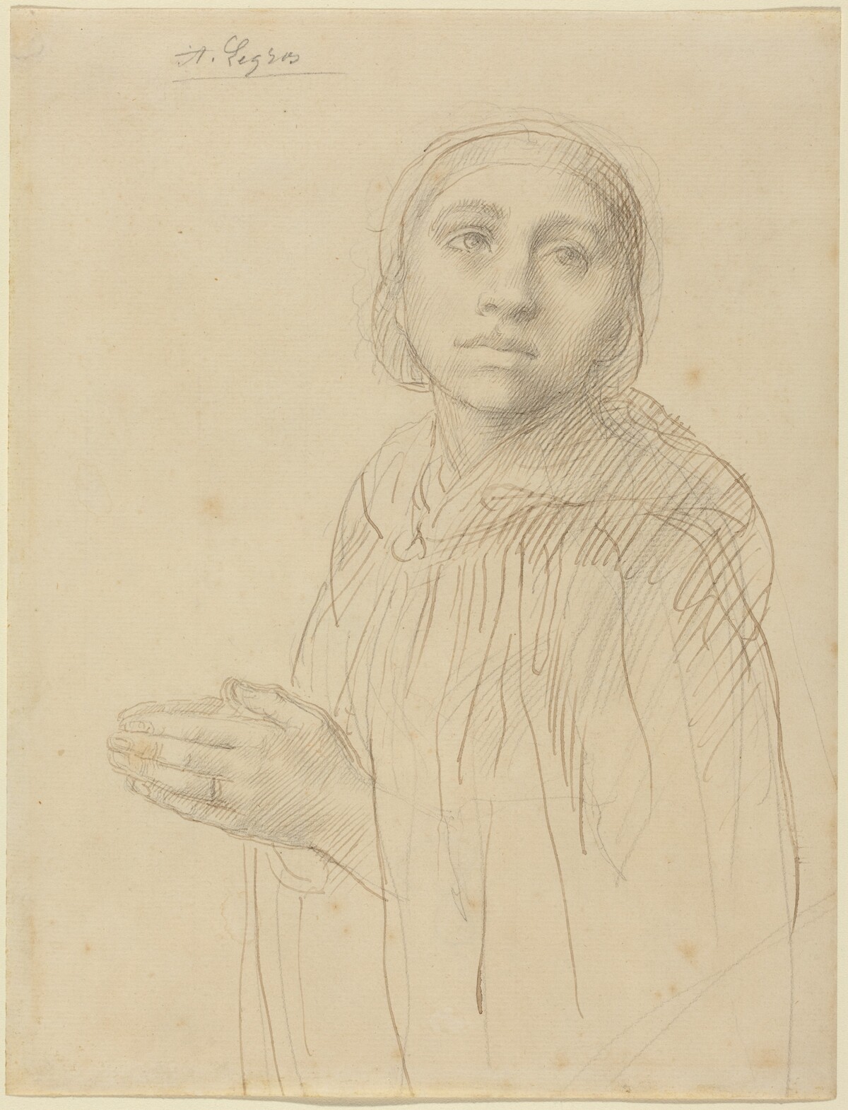Study of Woman Praying by Alphonse Legros