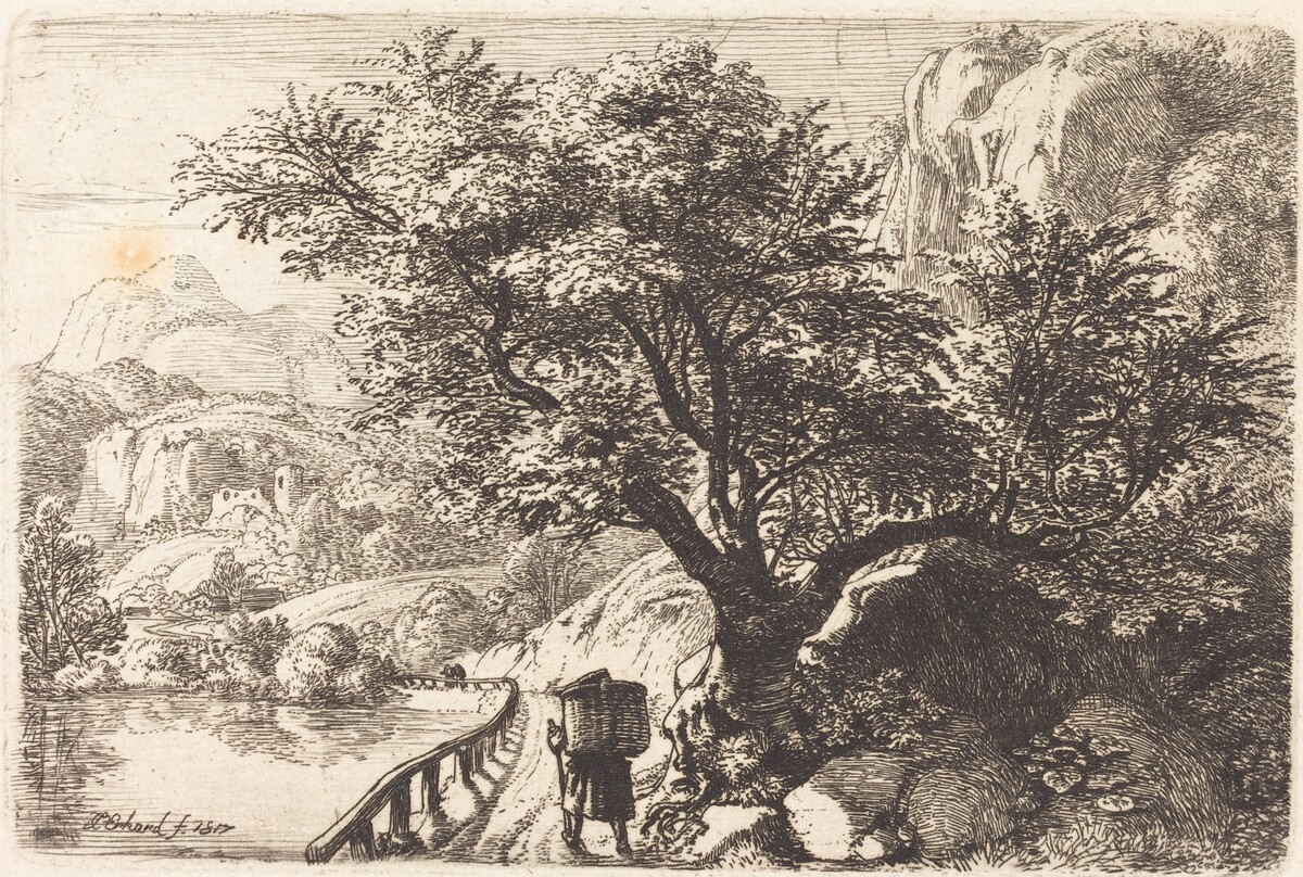 Peasant Walking along a River by Johann Christoph Erhard