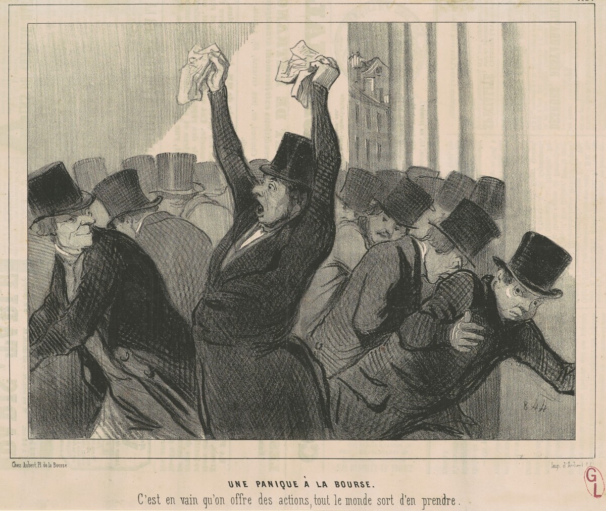 Une Panique a la bourse by Honoré Daumier